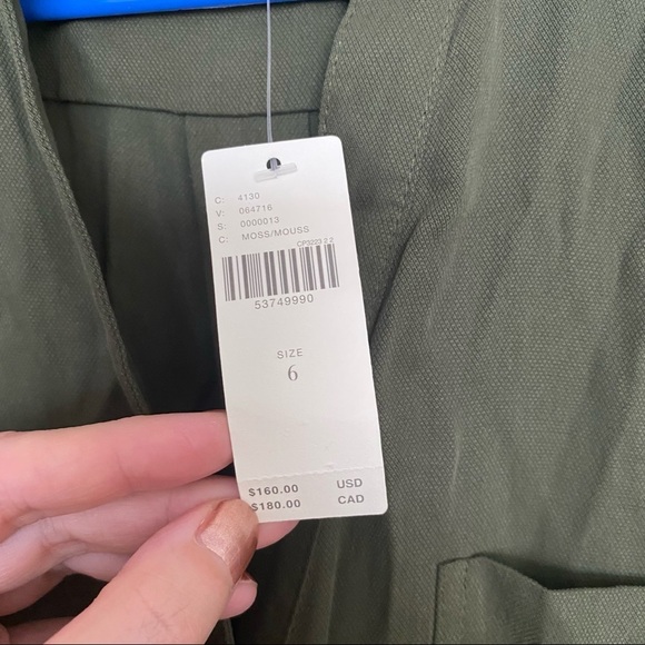 Anthropologie Preston Utility Army Green Jumpsuit Size 6 - Picture 5 of 12
